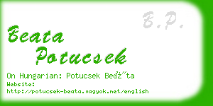 beata potucsek business card